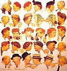 Norman Rockwell Canvas Paintings - The Gossips